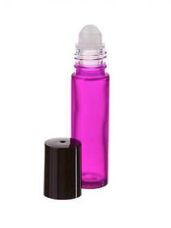 5ml Pink Glass Roll-on Bottle with Black Cap